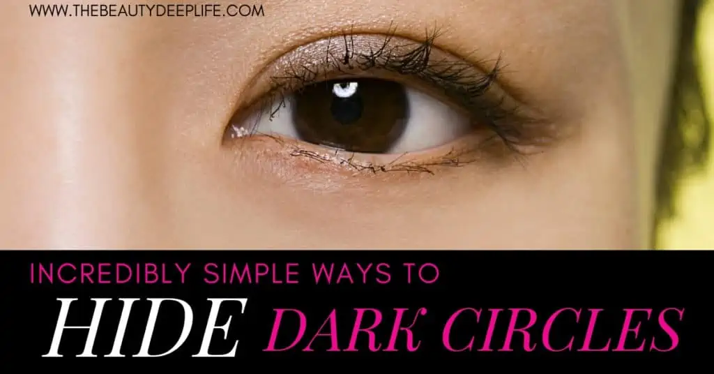 Woman using makeup to hide dark circles for eyes