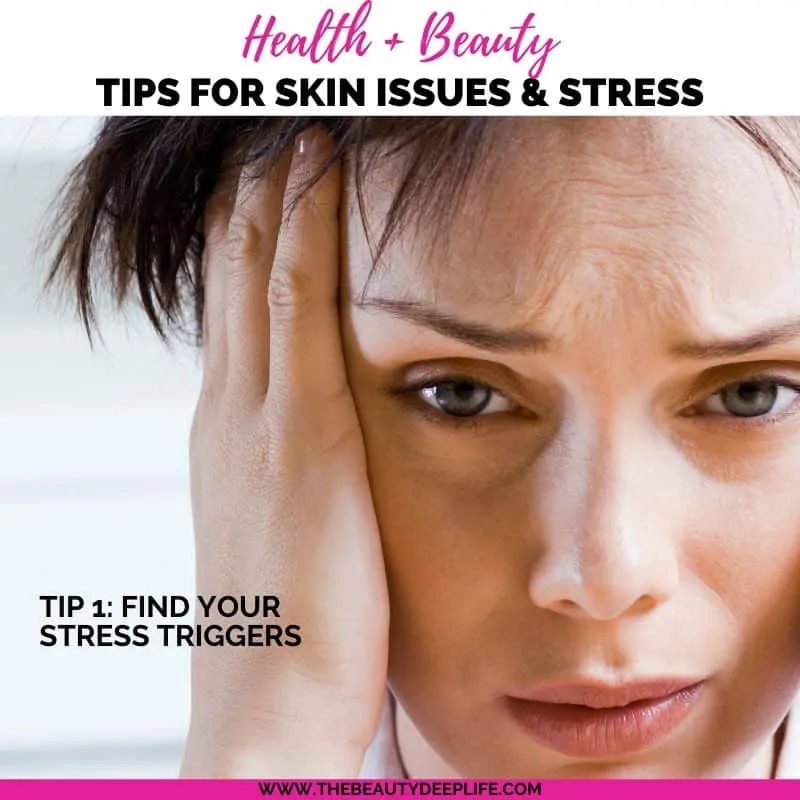 woman stressed and wrinkled skin 