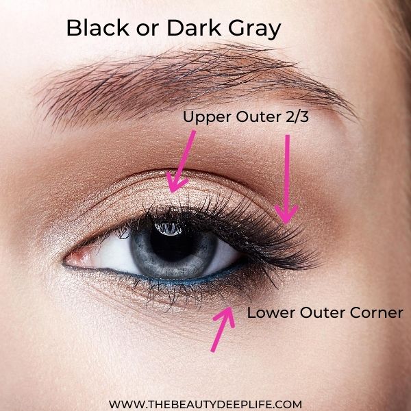 Diagram For Eye Makeup For Beginners Metallic Eyeshadow With Blue Eyeliner Makeup Look 4 Step 3