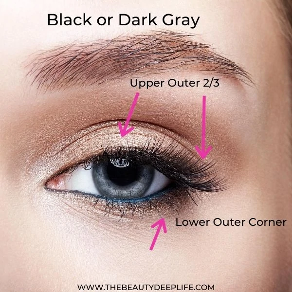 Diagram For Eye Makeup For Beginners Metallic Eyeshadow With Blue Eyeliner Makeup Look 4 Step 3