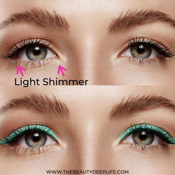 Diagram For Eye Makeup For Beginners Mint Green Liner And Metallic Eyeshadow Makeup Look 3 Step 3