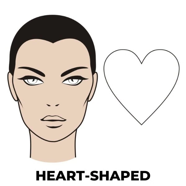 example of a heart-shaped face shape