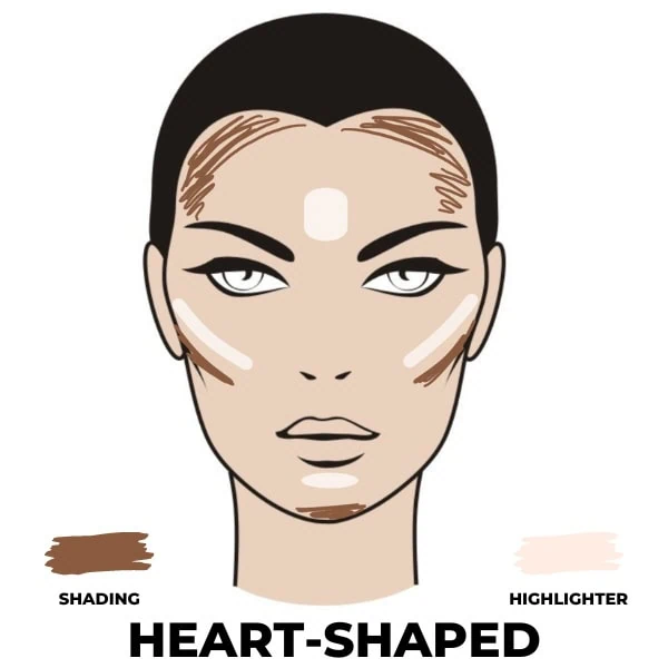 where to contour on a heart shape face