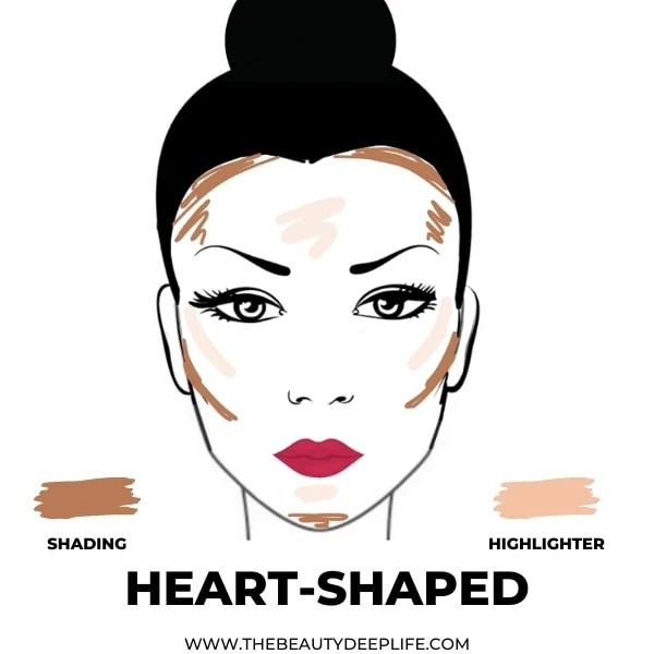 where to contour on a heart shape face