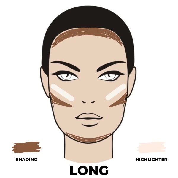 where to contour on a long face