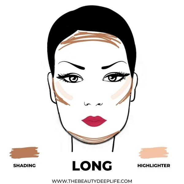 where to contour on a long face