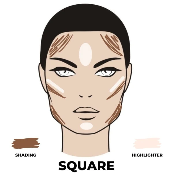 where to contour a square face