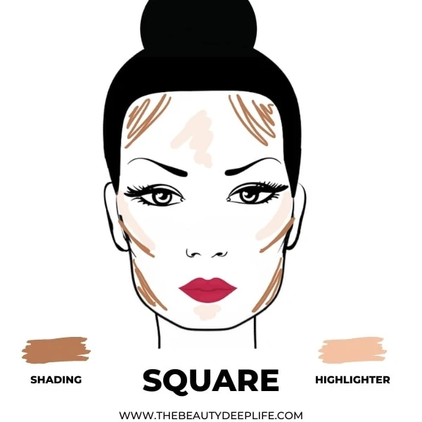 where to contour a square face