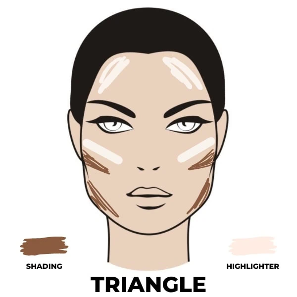 where to contour a triangle shape face