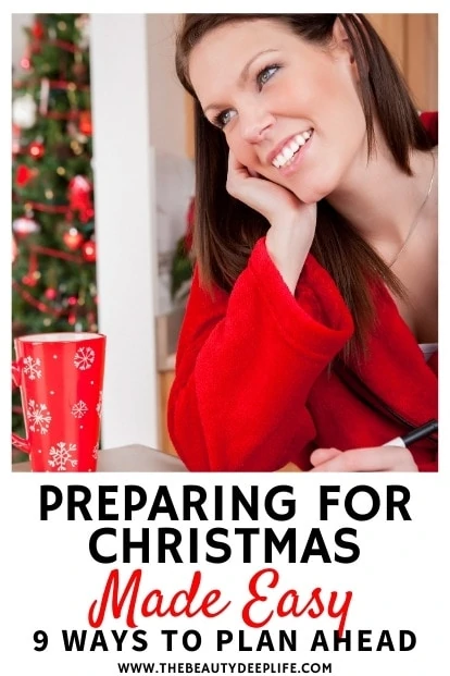 woman preparing for Christmas with her to-do list