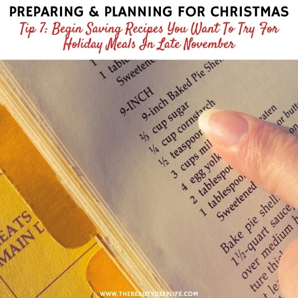 recipe with text overlay preparing and planning for christmas