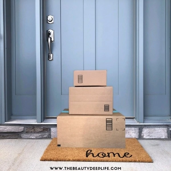 delivery boxes at front door