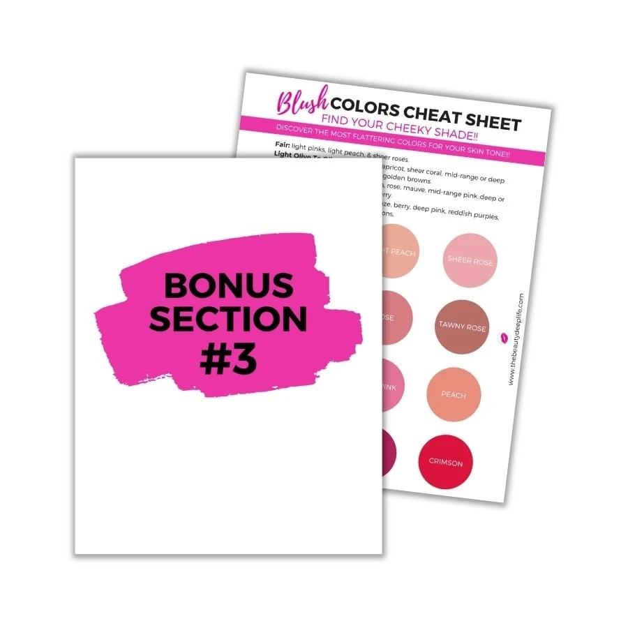 blush colors cheat sheet printable