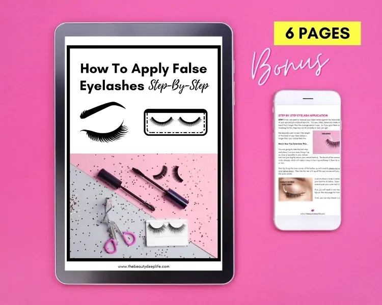 tablet and phone with how to apply false eyelashes step by step guide