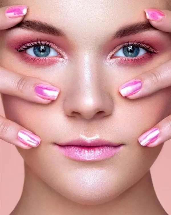 woman with pink eyeshadow