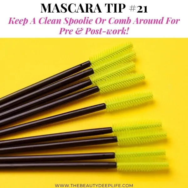 mascara wands with text overlay - mascara tip 21
