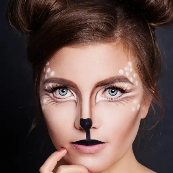 woman with deer makeup 