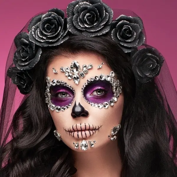 woman with day of the dead makeup