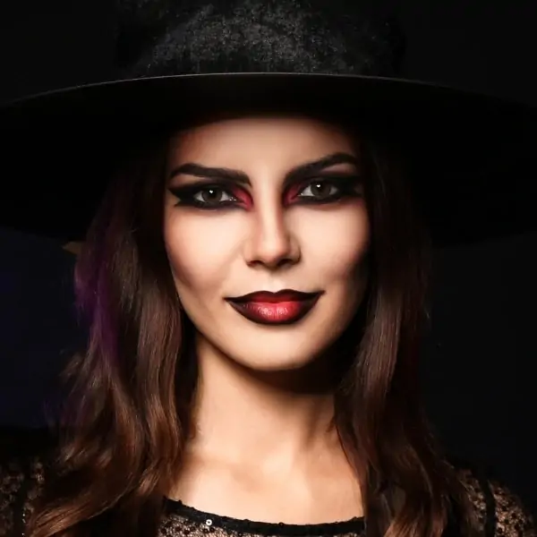 woman with witch halloween makeup