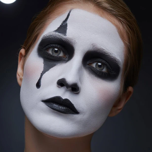 woman with mime halloween makeup idea