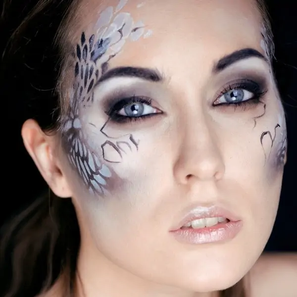 woman with scales halloween makeup idea