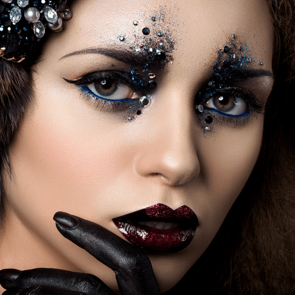 woman with stylish halloween makeup