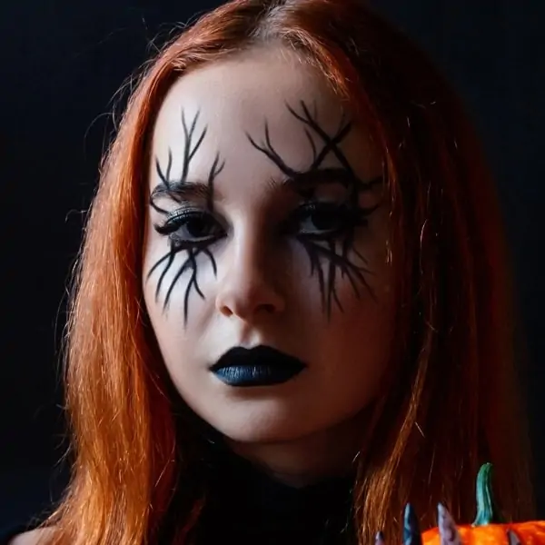woman with scary halloween makeup