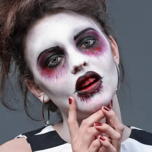 woman with zombie halloween makeup