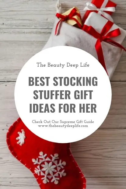 christmas stocking with stext overlay - best stocking stuffer gift ideas for her