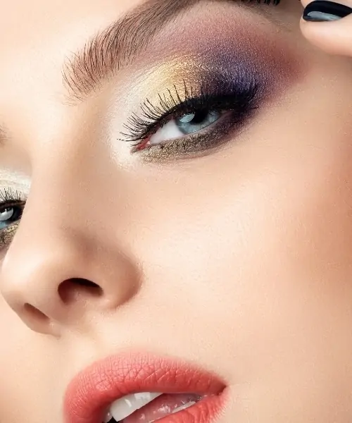 woman with a colorful eyeshadow look
