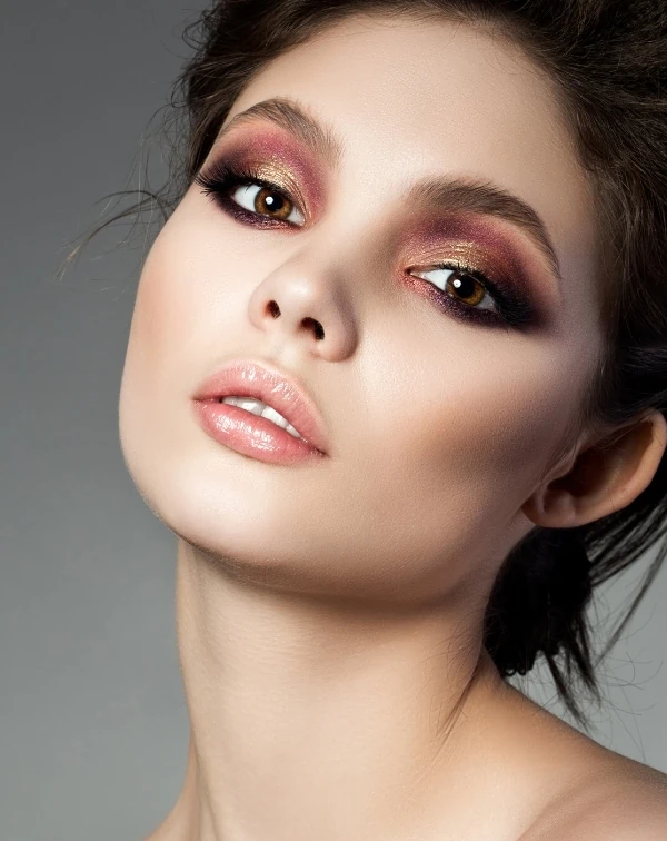 gold and berry eye makeup looks for brown eyes