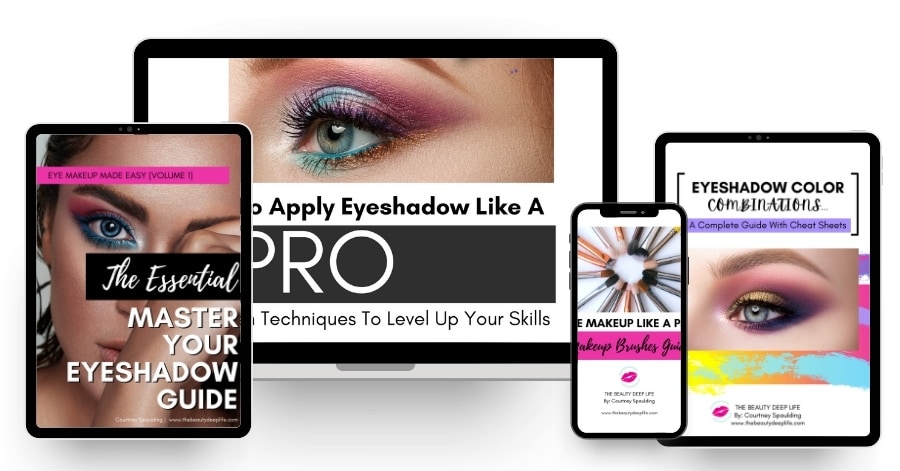 eyeshadow guide on phone computer and tablet