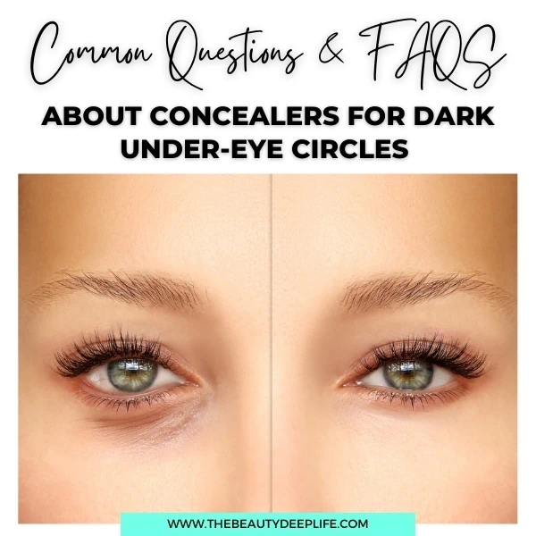 before and after photo of woman after using concealer for her dark under-eye circles