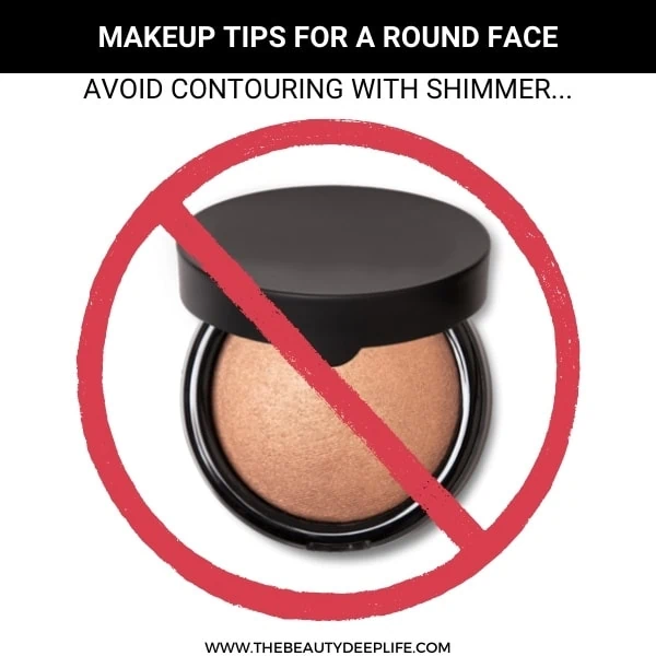 diagram showing makeup tip for round face shape