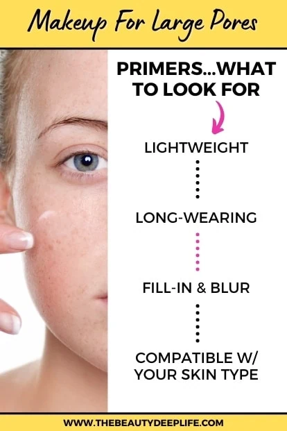 chart showing the most important things to look for when picking primers for large pores