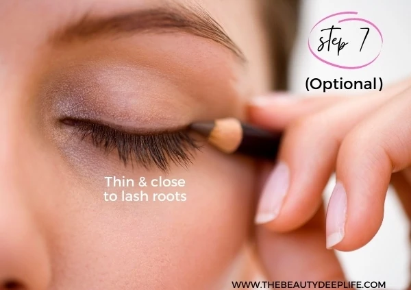 diagram showing how to apply eyeliner for a natural makeup look