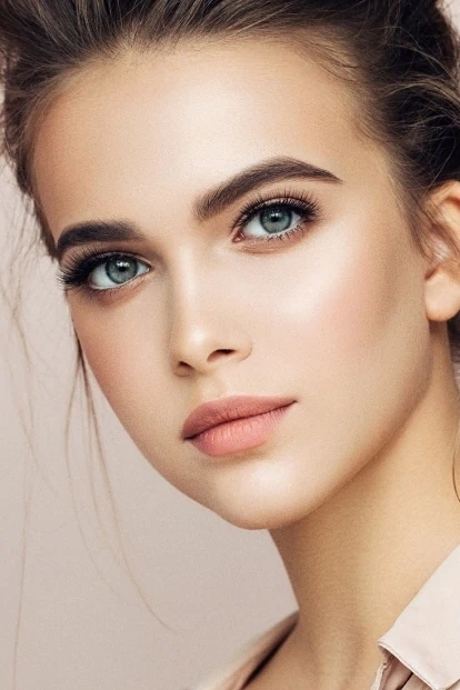 young woman with a soft natural makeup look