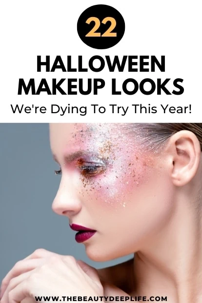 woman with glitter halloween makeup