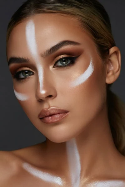 woman with galactic halloween makeup look