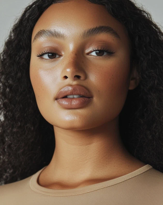 african american woman with a natural makeup look for summer