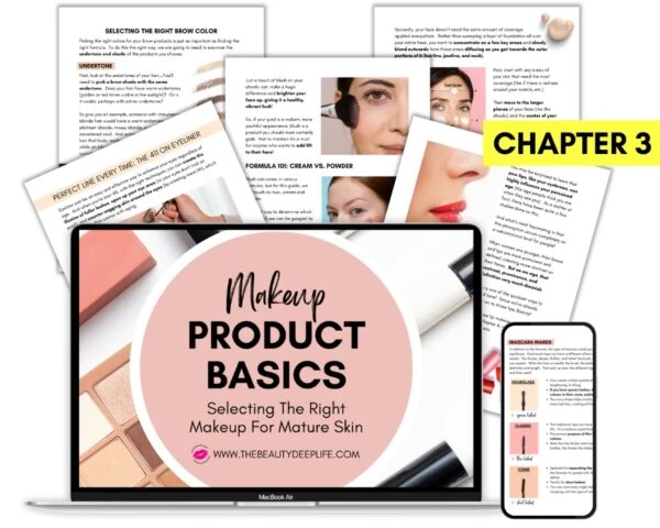 laptop and mobile device with chapter three of the look younger makeup guide