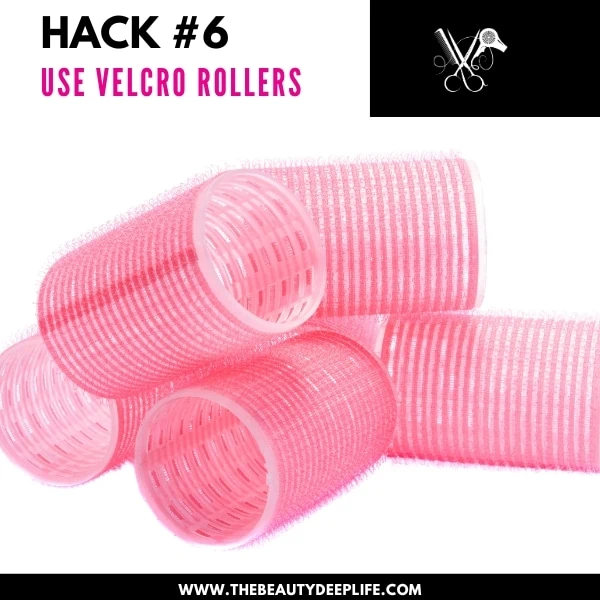Velcro Hair Rollers demonstrating an example of ways to add volume to fine hair with hair tools