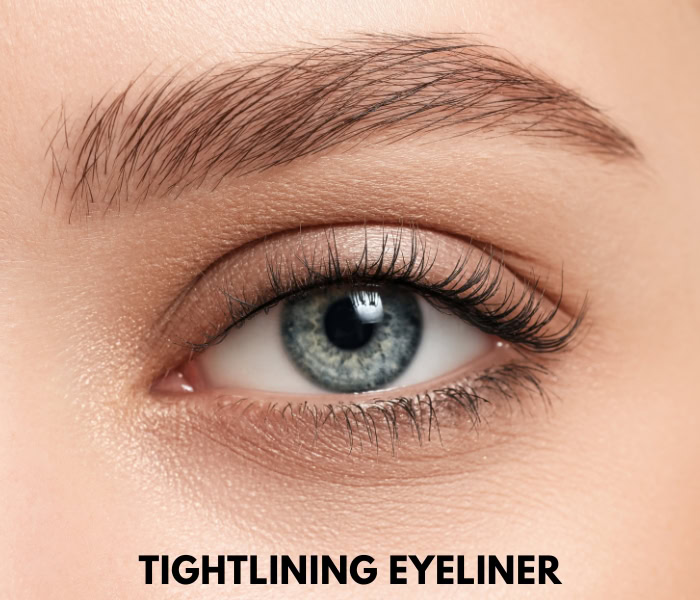 woman with eyeliner to show tightlining style