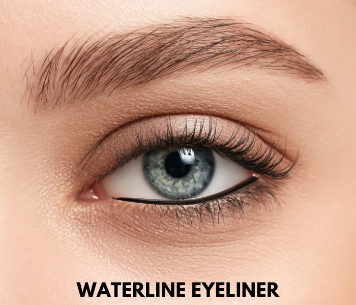 woman with black eyeliner in her waterline