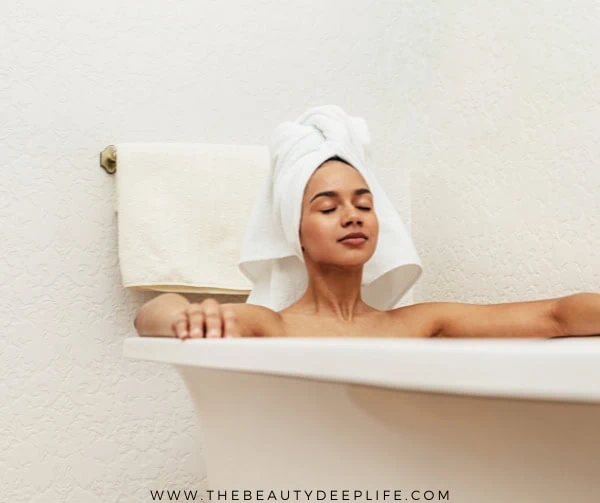 woman relaxing in a bath