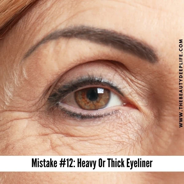 woman over 40 with eyeliner eye makeup 