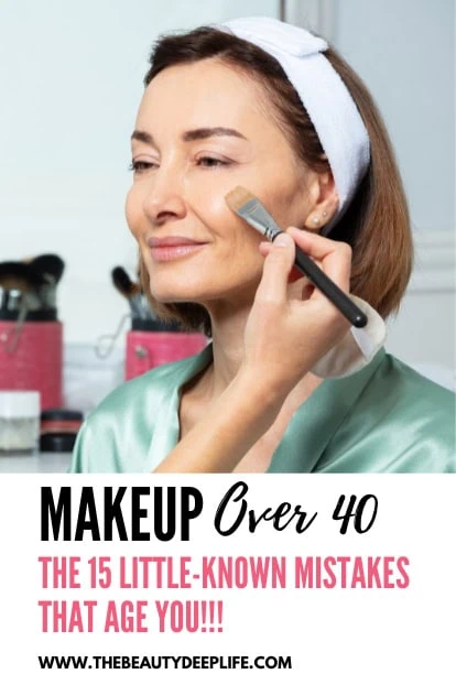 woman over forty getting makeup applied to her face