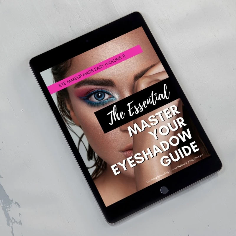 eyeshadow makeup guide on a tablet