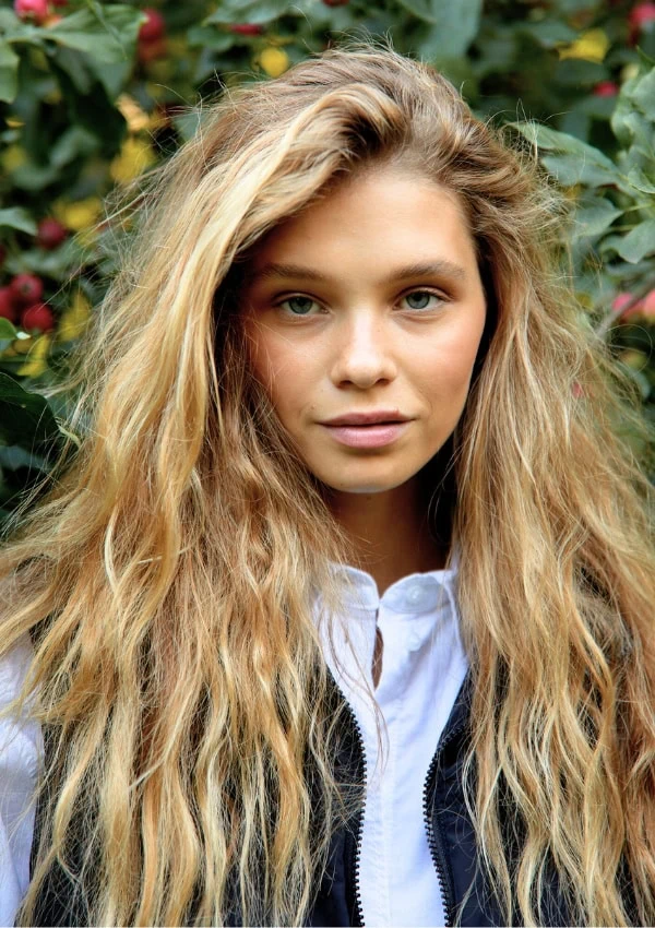 young woman with beautiful golden blonde hair