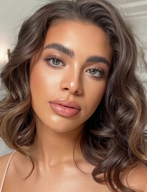 woman wearing soft glam makeup